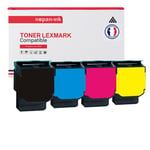 TONER 80C0S10 + 80C0S20 + 80C0S30 + 80C0S40 80C0S10 + 80C0S20 + 80C0S30 + 80C0S Noir + Cyan + Magenta + Jaune x 4 Compatible pour LEXMARK-NOPAN-INK Lexmark CX310 CX310dn CX310n CX410 CX410de CX410dte CX410e CX510 CX510de CX510de CX510dte