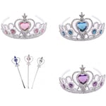 Klänning upp tiara krona set prinsessa kostymfest accessoarer för barn/flicka/barn (alla rosa), 6-pack