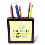 3dRose ph_267090_1 I Speak French Fries Porte-stylo avec typographie et illustration 12,7 cm