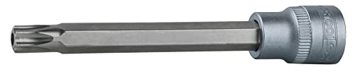 KS Tools 922.3829 - Douille tournevis TORX® percé 3/8'', L.110 mm - T27 - Version longue - Gamme ULTIMATE® - En Chrome Vanadium - Finition chromée satinée