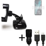 Car holder windshield dashboard for Nokia C22 charger Cell phone mount bracket