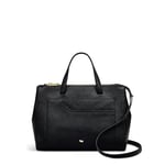 RADLEY London Pockets Soft 2.0 Medium Ziptop Top Handle Handbag for Women, in Black Grained Leather with Grab Handles