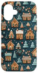 Coque pour iPhone 16 Mignon, Vacances, Hiver, Village, Noël