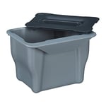 Relaxdays Hanging Kitchen Waste Bin, 5 L, Rubbish Container with Lid, Plastic, Dustbin, 17.5 x 24.5 x 18.5 cm, Grey