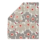 Marimekko - Unikko Satin dc 240x220 cm Off White, Warm Grey, Pink - Dynetrekk - Rosa