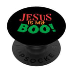 Fantôme d'Halloween amusant Jesus Is My Boo PopSockets PopGrip Interchangeable