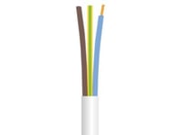 Kabel Rund, Pvc 3G1,5 Mm² Pkaj Vit 300/500V Ring, Kabeldiameter 9,4 Mm - (50 Meter)