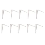 Amig - 10-Pack Shelf Bracket | 1mm Sheet Steel, Painted White | Max Load 20kg per Bracket, Blanco, 350x400 mm