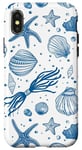 iPhone X/XS Blue Seashell Coastal Summer, Starfish, Women Case