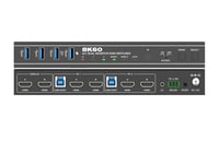 NÖRDIC KVM Switch 2 till 2 HDMI 8K60Hz 4K 120/144Hz 4xUSB3.1-stöd för UltraWide-skärm