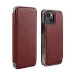 Greenwich BLAKE Leather Case for iPhone 13 mini Compatible with MagSafe Wireless Charging - Fireglow (Red)