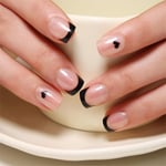 Short Round Fake Nails French Nail Tips Fashion False Nails  for Salon