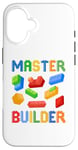 iPhone 16 Funny Building Blocks Art For Men Women Kid Builder Lover Case