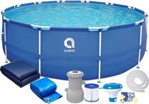 Avenli 305cm Rund Pool Set ovan mark med pump, 4383L kapacitet, 3-lagers PVC, Blå