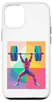 Coque pour iPhone 12/12 Pro Musculaire Guy Overhead Pressing a Massive Barbell