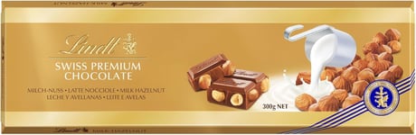 Lindt Swiss Milk Chocolate and Crunchy Hazelnut Gold Bar 300 g