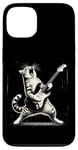 Coque pour iPhone 13 Guitare chat à bascule jouant hilarant Kitty Cat Guitarist