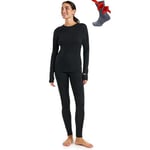 sous-Vêtements Thermiques Femme Laine Mérinos - Très Chaud Merino sous Vêtement Thermique Femme, Laine Merinos Pantalon Bas Et Maillot De Corps Femme (X-Small, 320 Charcoal Grey)