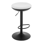 WOLTU Tabouret Bar Rond, Tabouret Haut, Chaise de Bar, Tabouret de Cuisine, Réglable en Hauteur, Pivotant à 360°, Siège Rembourré, en Tissu Élastique, avec Repose-Pieds, Blanc, BH414ws-1