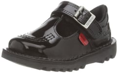 Kickers Boy's Girl's Kick T School Uniform Shoe, Patent Black, 10 UK Child