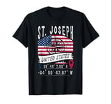 St. Joseph United States Flag GPS Coordinates St. Joseph T-Shirt