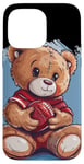 Coque pour iPhone 14 Pro Max Costume d'ours en peluche de football pour garçons et filles