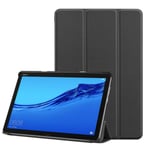 Telefonfodral Kompatibelt med Huawei MediaPad M5 Lite 10, Business Slim Tri-Fold Fällbart Stativ Folio Cover Pen Holder-Svart