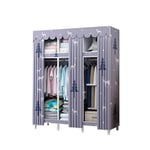 MKXF Simple Cloth Wardrobe, Steel Tube Bold Reinforced Thickened Wardrobe, Cloth Steel Frame Storage Locker Hanging Wardrobe