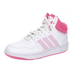 adidas Mixte Enfant Hoops Mid Shoes, Cloud White/Orchid Fusion/Lucid Pink, 28