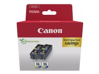 Canon CLI-36 Color Twin Pack - 2-pack - 12 ml - färg (cyan, magenta, gul) - original - bläcktank - för PIXMA iP100 with battery, iP110, TR150, TR150 with Battery Pack RC-IP100