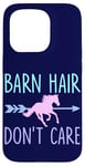 Coque pour iPhone 15 Pro Équitation Barn Hair Don't Care Funny Equestrian Rider