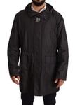 Dolce & Gabbana Veste Trench-Coat Noir à Capuche Hommes IT48/US38/M