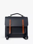 Cambridge Satchel Messenger Leather Backpack, Navy/Tan