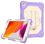 Étui pour Samsung Galaxy Tab A7 Lite 8,7" SM-T220/T225 résistant aux Chocs Étui de Protection Robuste avec Support Rotatif pour Stylo, Sangle de Poignet et bandoulière pour Enfant