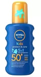 2X Nivea Sun Kids SPRAY Protect & Care SPF 50+ Sunblock 5in1 Protection 200ml