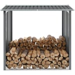 Galozzoit - Abri de stockage de bois Acier galvanisé 172x91x154 cm Gris - The Living Store