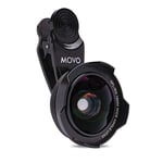 Movo SPL-WA 18mm Wide Angle Lens with Universal Clip Mount - Wide Angle Lens for iPhone, Android Smartphone, and Tablets - Cell Phone Camera Lens Kit with iPhone Wide Angle Lens for Panoramic Photos