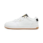 PUMA Mixte Court Classic Lux Sneaker, White Black Gold, 39 EU