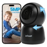 ieGeek 5MP 360° Camera Surveillance WiFi Interieur - 2.4G/5GHz Camera Interieur, PTZ Détection Mouvement Audio Bidirectionnel Alexa pour Animaux/Bébés