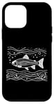 Coque pour iPhone 12 mini Line Art Poisson Aquariste & Ichtyologiste Truite arc-en-ciel