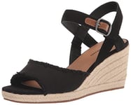 Lucky Brand Femme Mindra Wedge Sandale Cage Espadrille, Noir, 39 EU