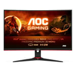 AOC Gaming C24G2AE - 24 inch FHD Curved Monitor, 165Hz, 1 ms MPRT, VA, AMD FreeSync, Speakers, Low Input Lag (1920x1080@ 165Hz, 250 cd/m², HDMI/DP/VGA)