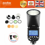 UK Godox New V1F TTL HSS  Speedlite Flash Round Head+AK-R1 Accessories for Fuji