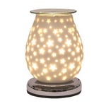 White Satin Aroma Touch Lamp Wax Tart Warmer Scented Oil Burner Diffuser