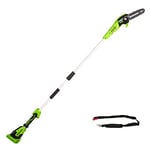 Greenworks G40PSF Cordless Pole Saw, 20cm Bar Length, 8m/s Chain Speed, 3.64kg, Auto-Oiler, 80ml Oil Tank, 2.58m Pole Reach WITHOUT 40V Battery & Charger, 3 Year Guarantee