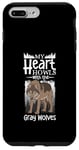 Coque pour iPhone 7 Plus/8 Plus Hurlement du loup - Loup gris