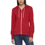 Tommy Hilfiger Women's Zip-up Hoodie – Classic Sweatshirt Drawstrings and Hood, Scarlet, XS