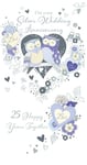 Wedding Anniversary Card - 25th SIlver - 3D Glitter - Talking Pictures Luxury