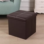 Sammenleggbar ottoman / krakk med oppbevaring 30cm - Brun