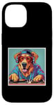 iPhone 14 Golden Dog Music DJ Turntables Mixing Vinyl Records Graphic Case